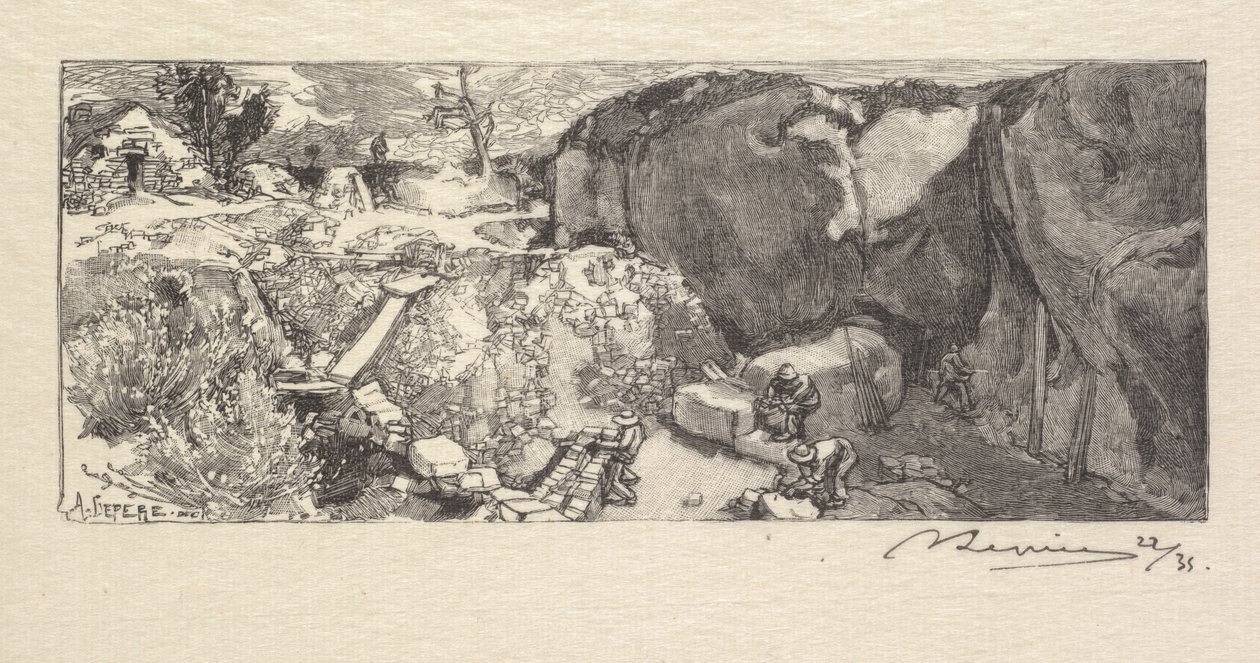Fontainebleau Forest: Sandstone Quarry The Forest of Fontainebleau: The Sandstone Quarry, 1890. av Auguste Louis Lepère