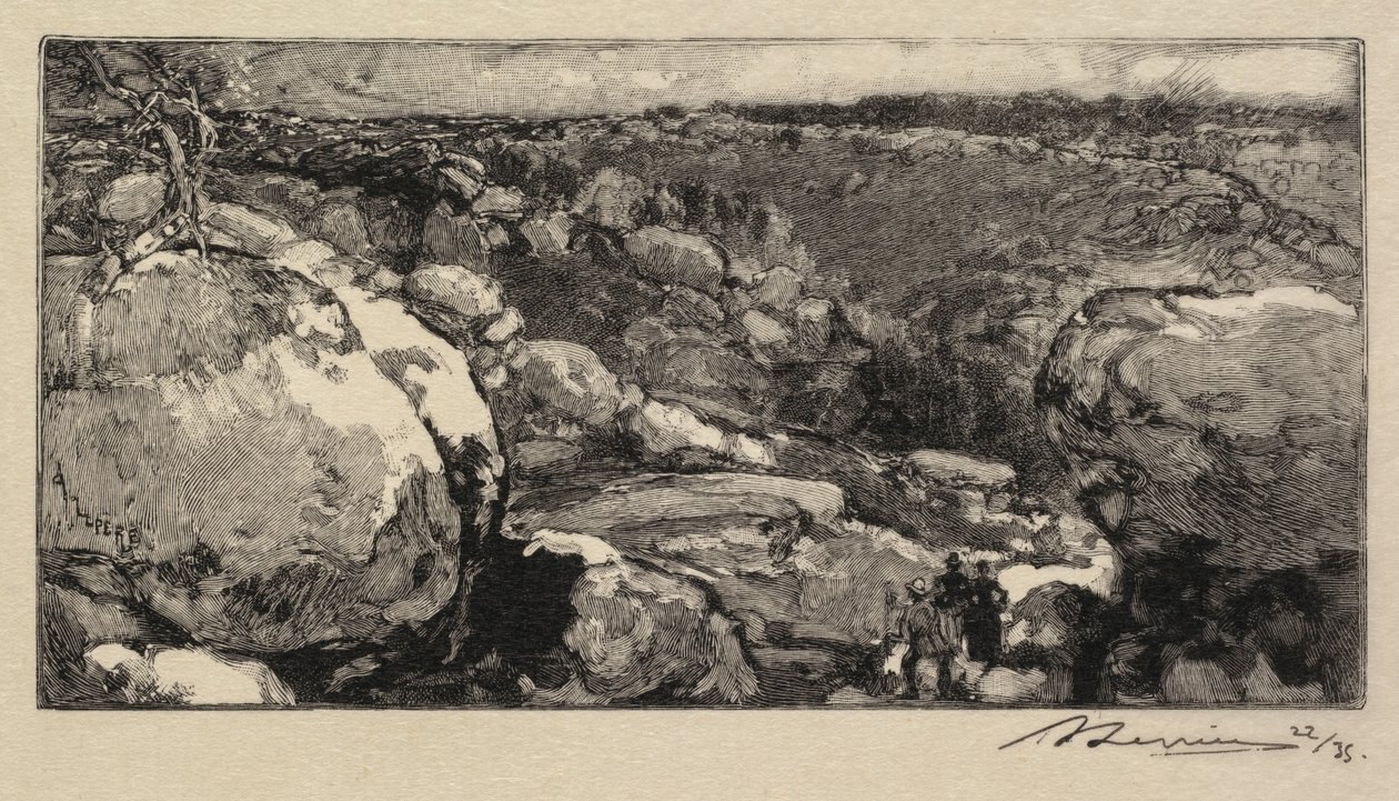 Fontainebleau Forest: The Cirque of Long-Rocher av Auguste Louis Lepère