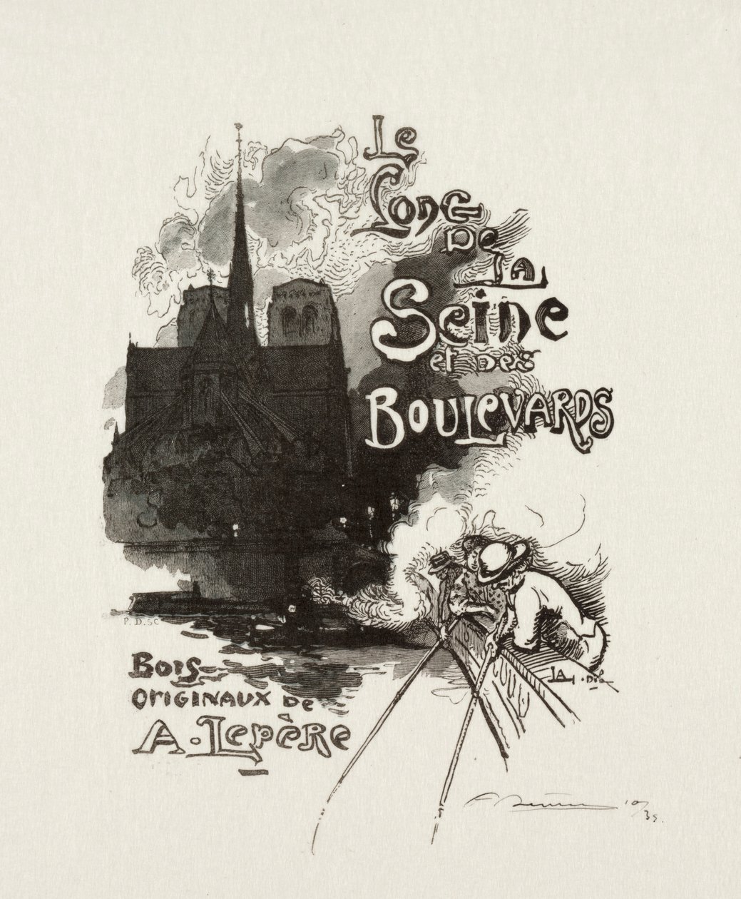 Frontispice: Langs Seinen og Boulevardene. av Auguste Louis Lepère