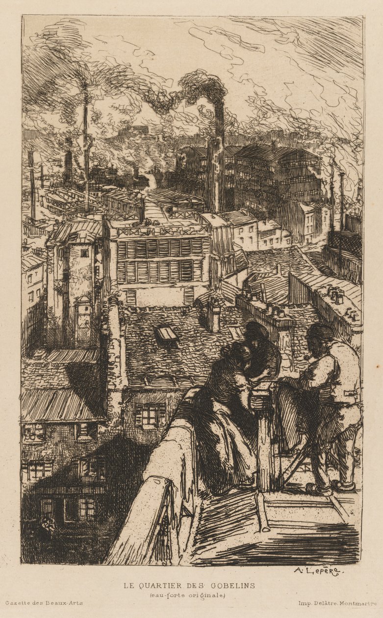 Gazette des Beaux-Arts: The Gobelins Quarter av Auguste Louis Lepère