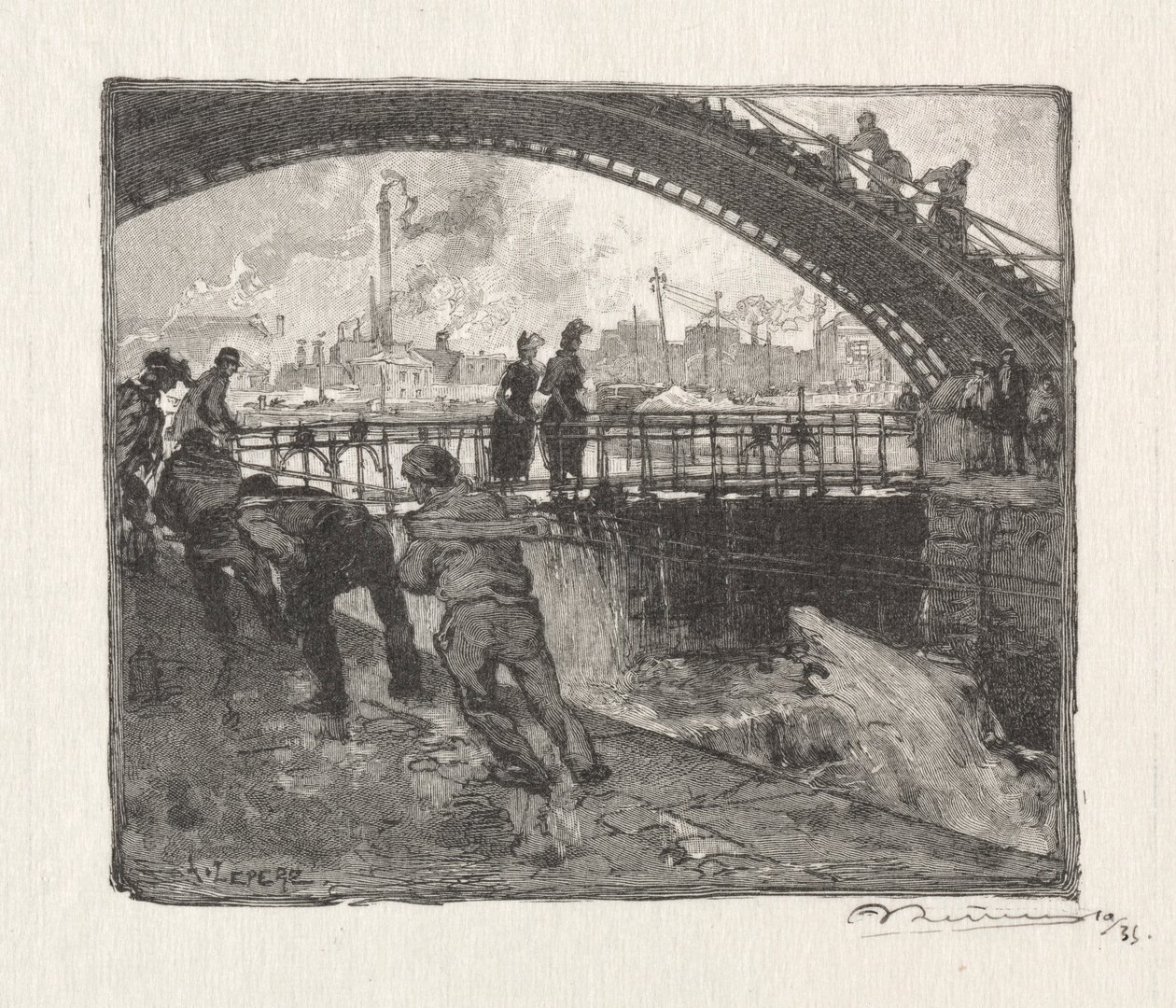 LEcluse du Canal St. Martin, 1890. av Auguste Louis Lepère