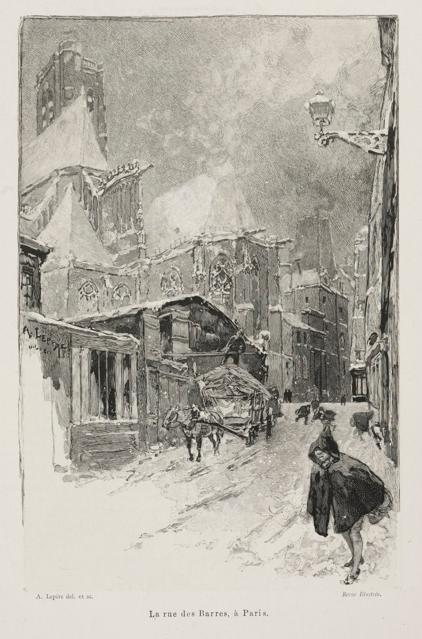 Rue des Barres, Paris av Auguste Louis Lepère