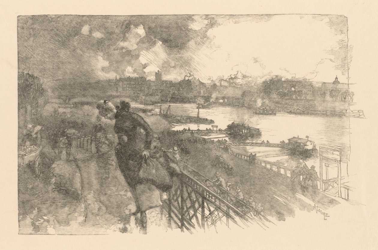Seinen ved Pont dAusterlitz, 1866. av Auguste Louis Lepère