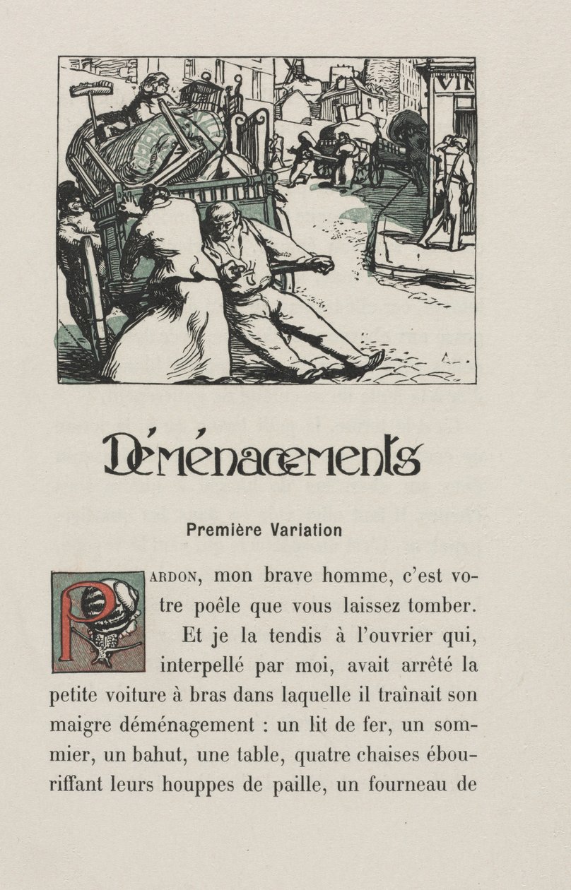 Landscapes and Street Corners: Moving , 1900. av Auguste Louis Lepère