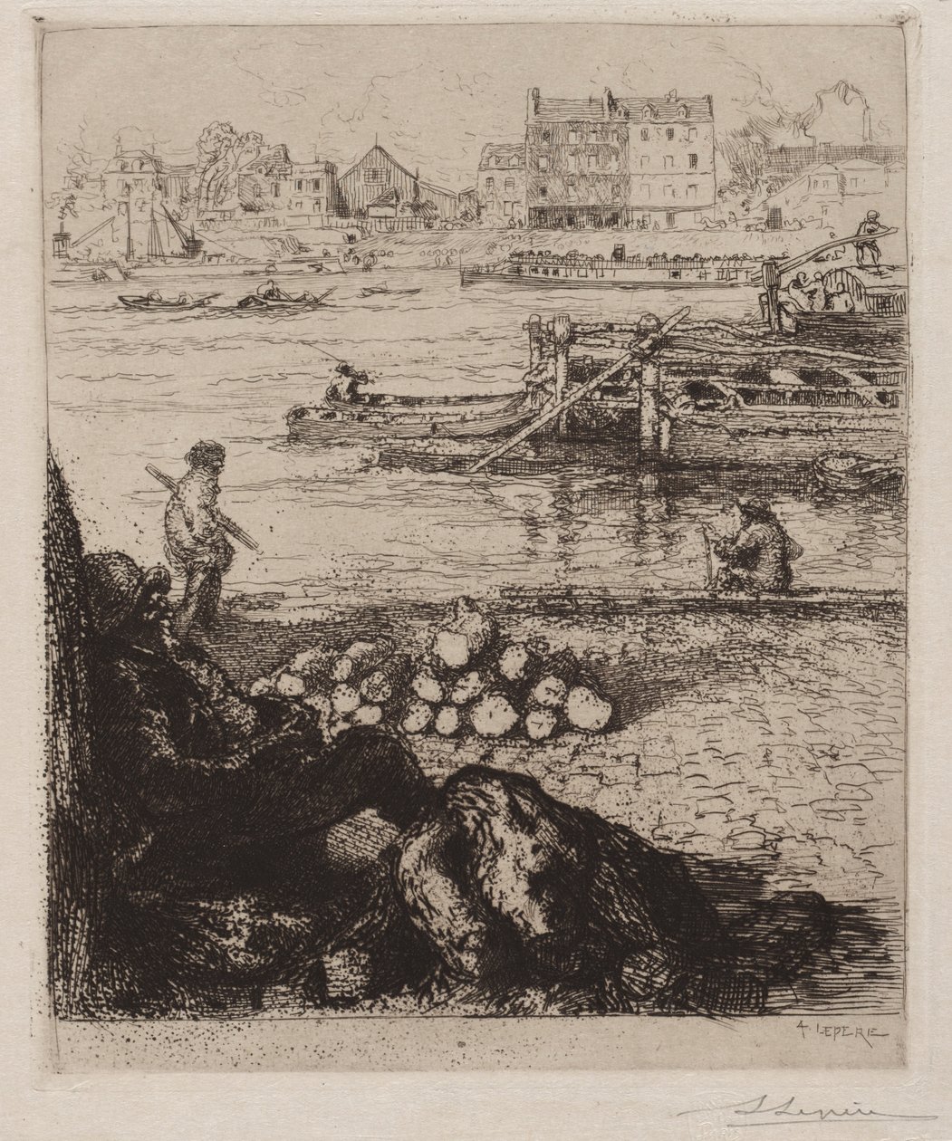 The Longshoreman: Quai de la Gare, 1894. av Auguste Louis Lepère