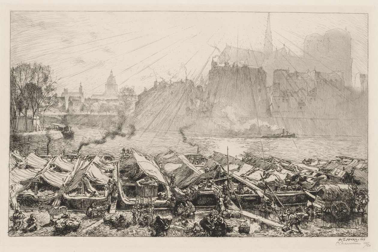 Det store eplemarkedet, 1917. av Auguste Louis Lepère