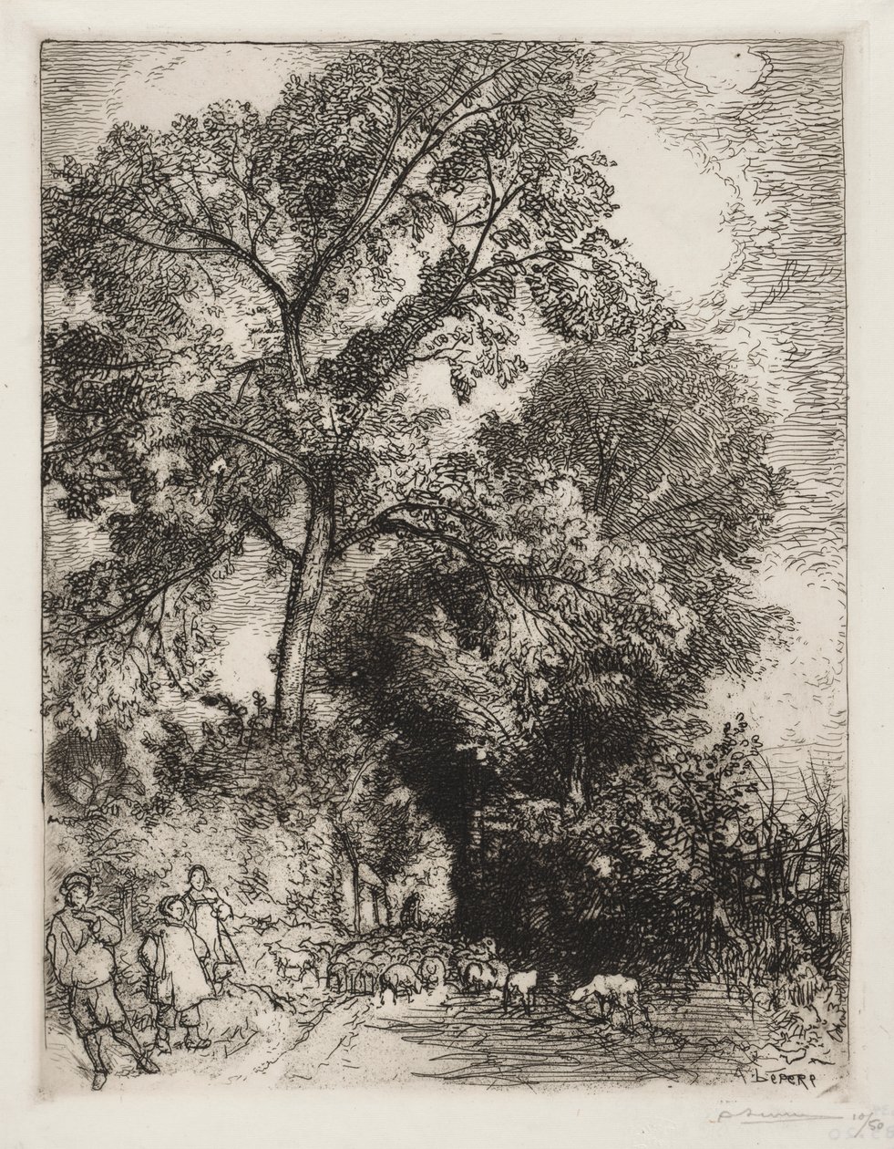 The Return of the Herd, Crèvecoeur av Auguste Louis Lepère