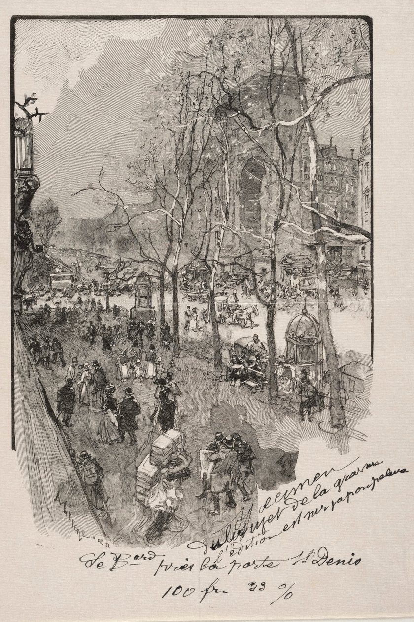 The Boulevards, nær Porte St. Denis av Auguste Louis Lepère