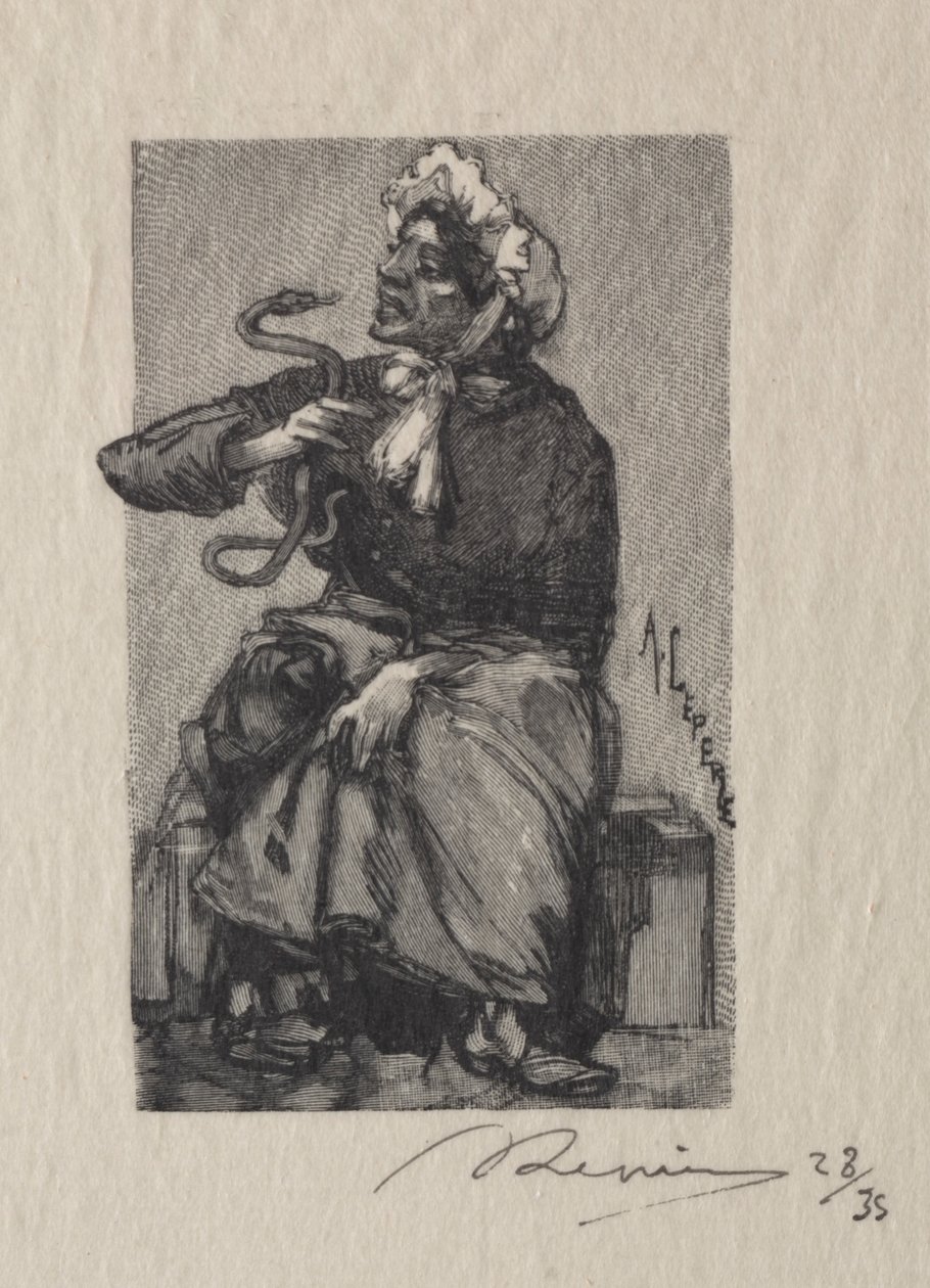 Merchant of Serpents, 1889. av Auguste Louis Lepère