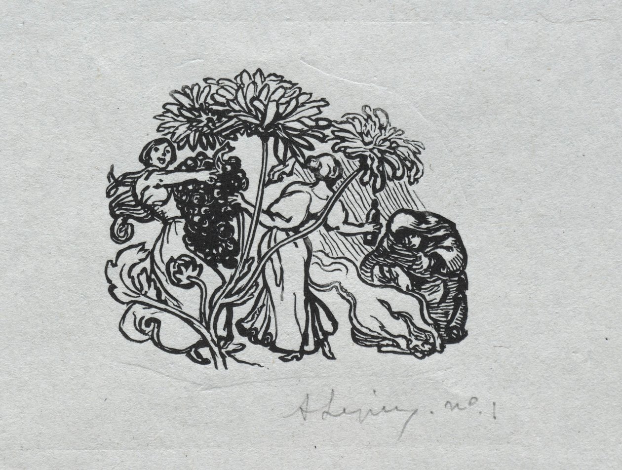 Paris Almanac, 1897: Halestykke, høst, 1897. av Auguste Louis Lepère