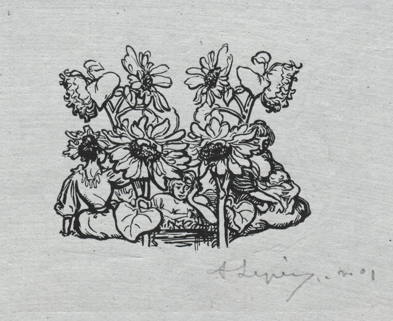 Paris Almanac, 1897: Halestykke, sommer, 1897. av Auguste Louis Lepère