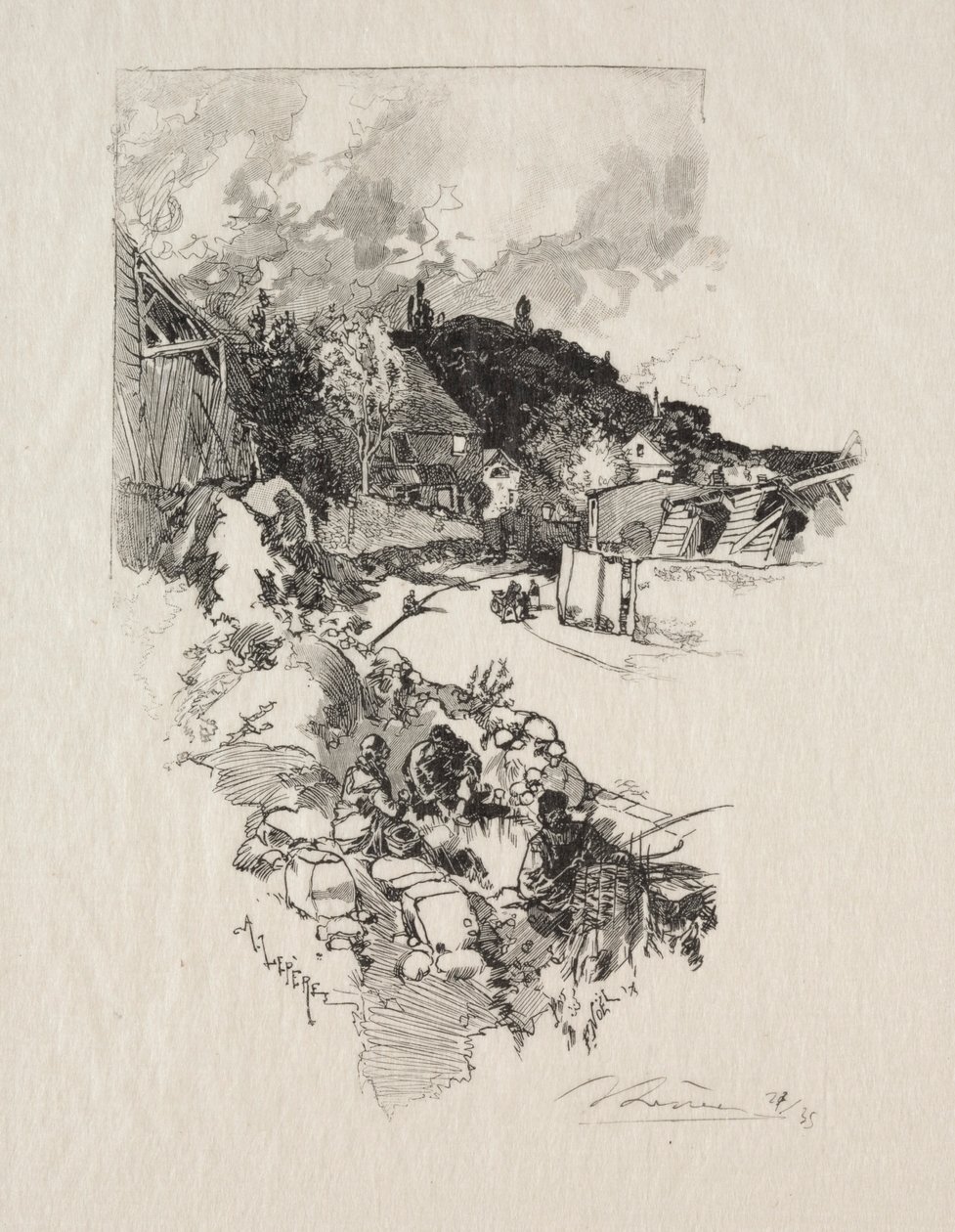 Veien til Versailles. av Auguste Louis Lepère