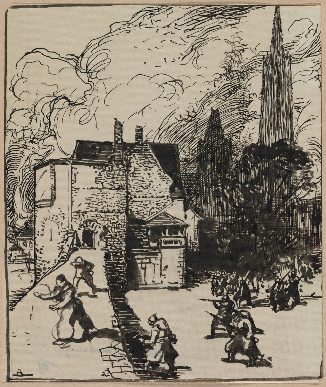 Beleiring av Maubeuges av Auguste Louis Lepère