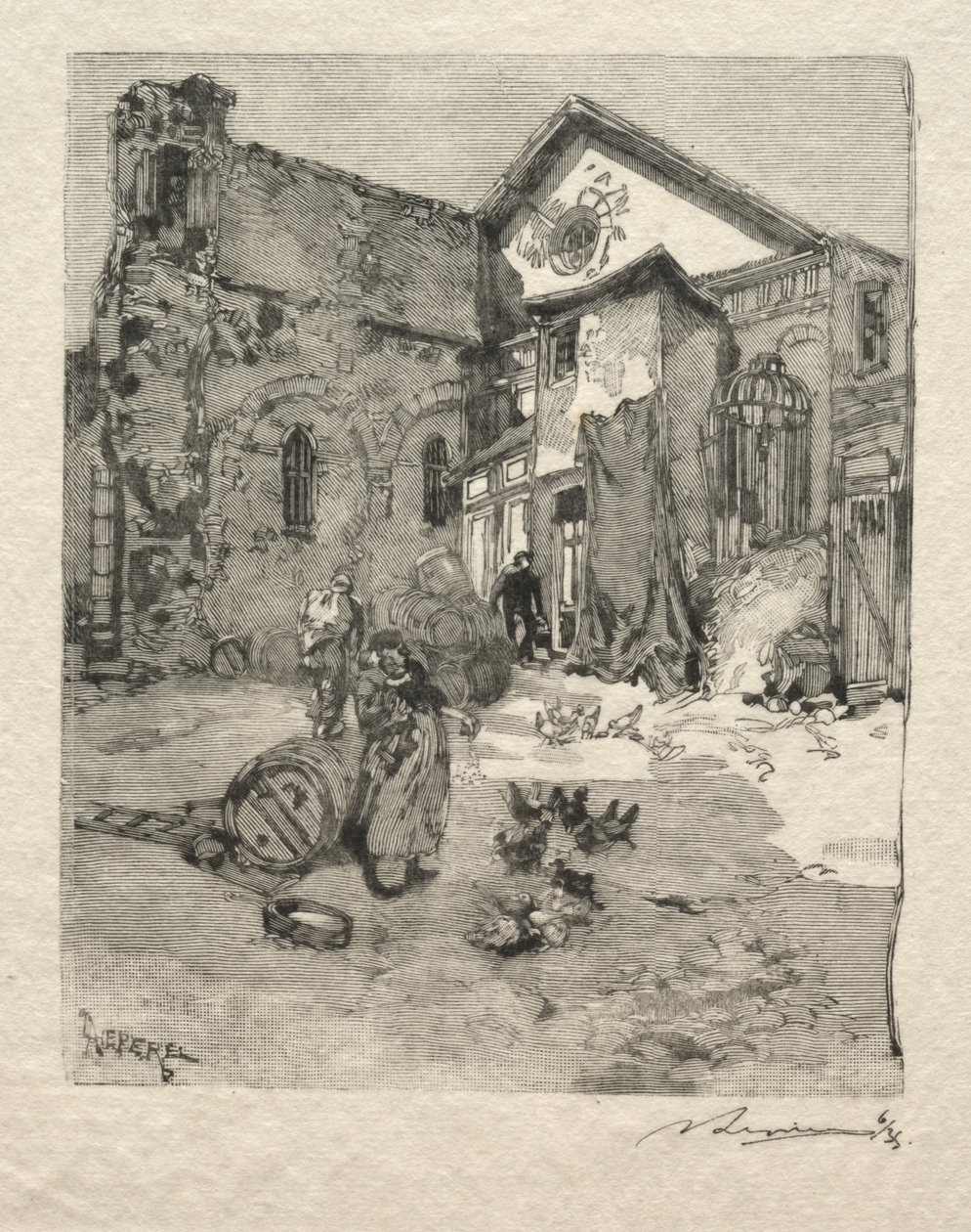 St. Julian den fattige: Portalen. av Auguste Louis Lepère