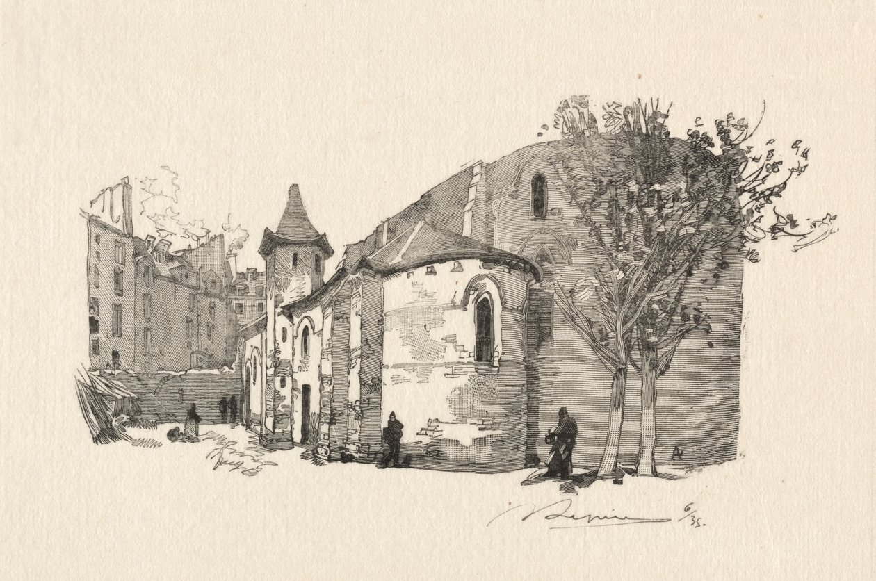 St. Julien le Vauvre, Utvendig utsikt av Auguste Louis Lepère