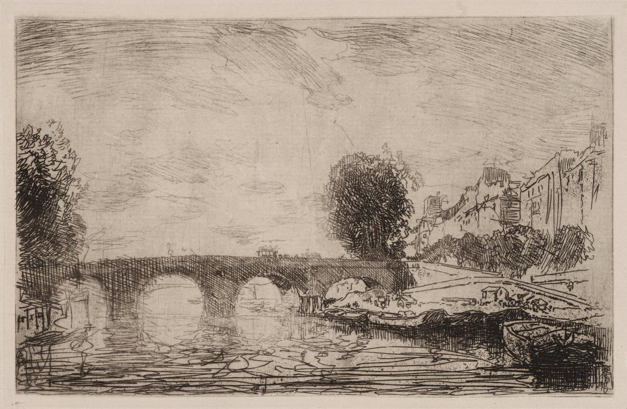 Solnedgang ved Pont Marie av Auguste Louis Lepère