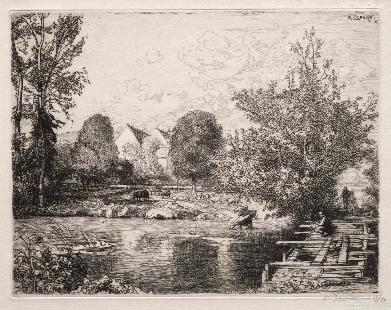 Den gamle gangbroen, 1915. av Auguste Louis Lepère