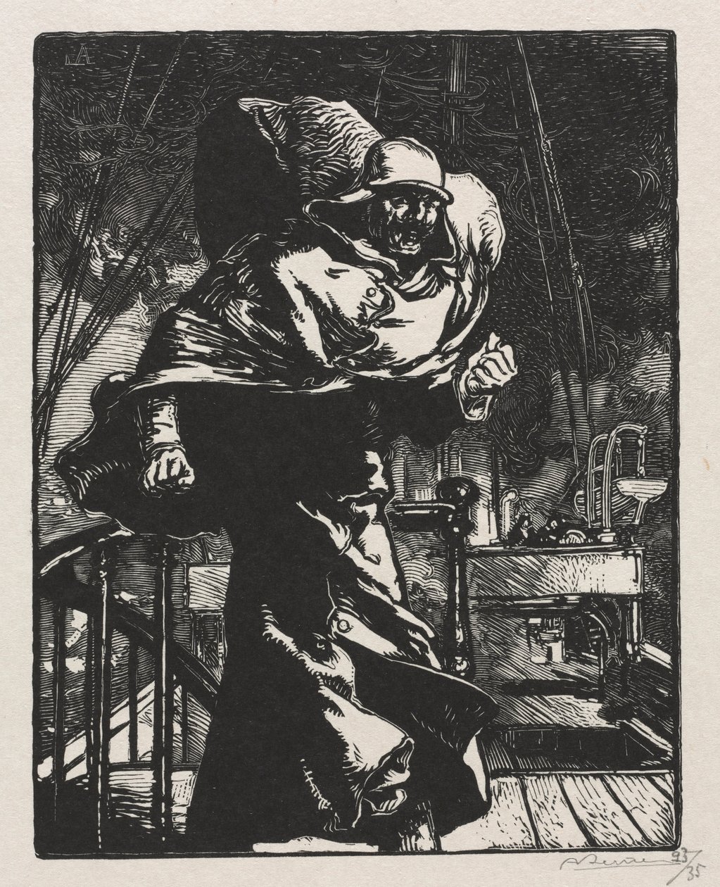 Krigen i 1914. Første serie. Keiser William i Anger, 1915. av Auguste Louis Lepère