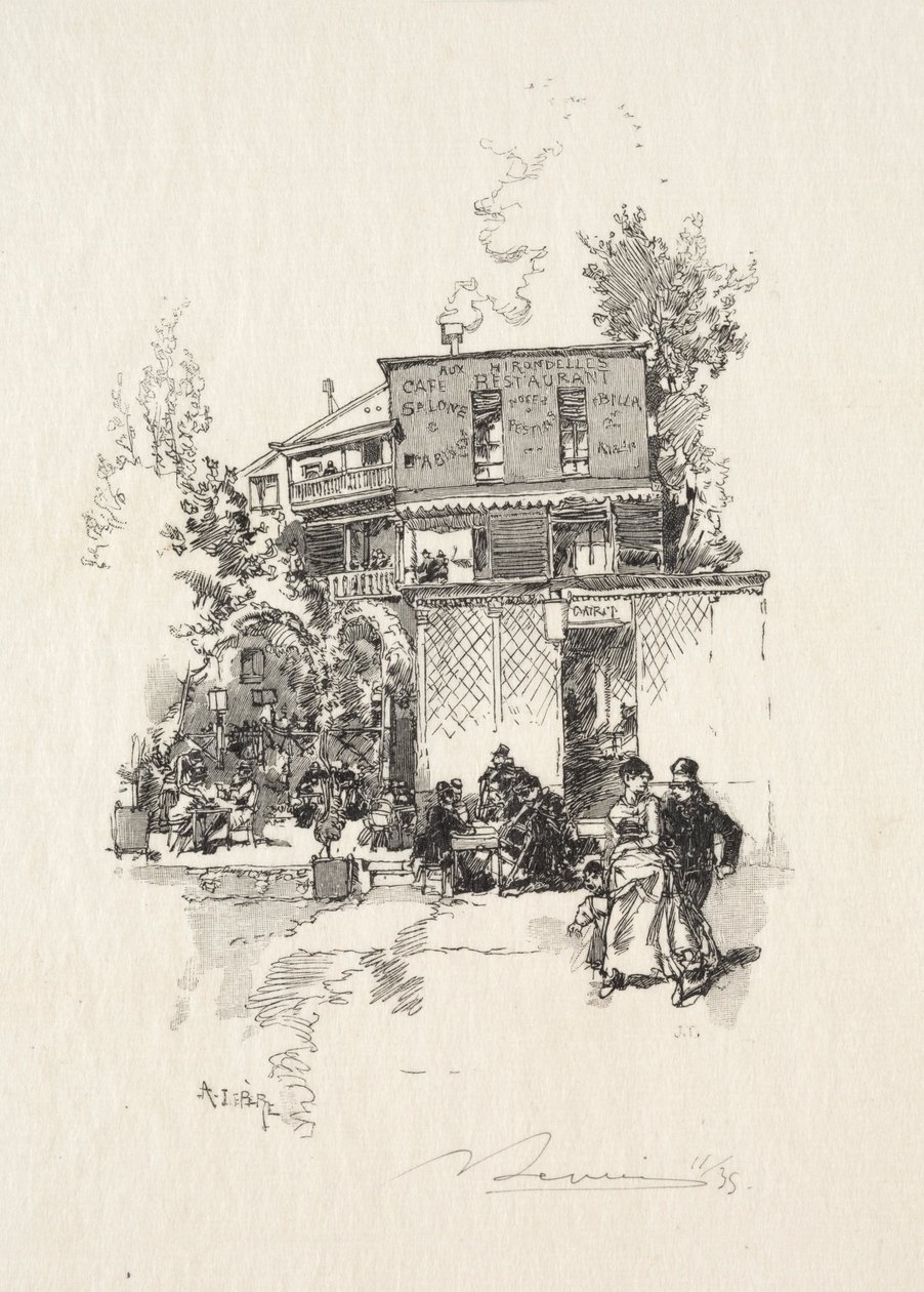 En Guinguette. av Auguste Louis Lepère