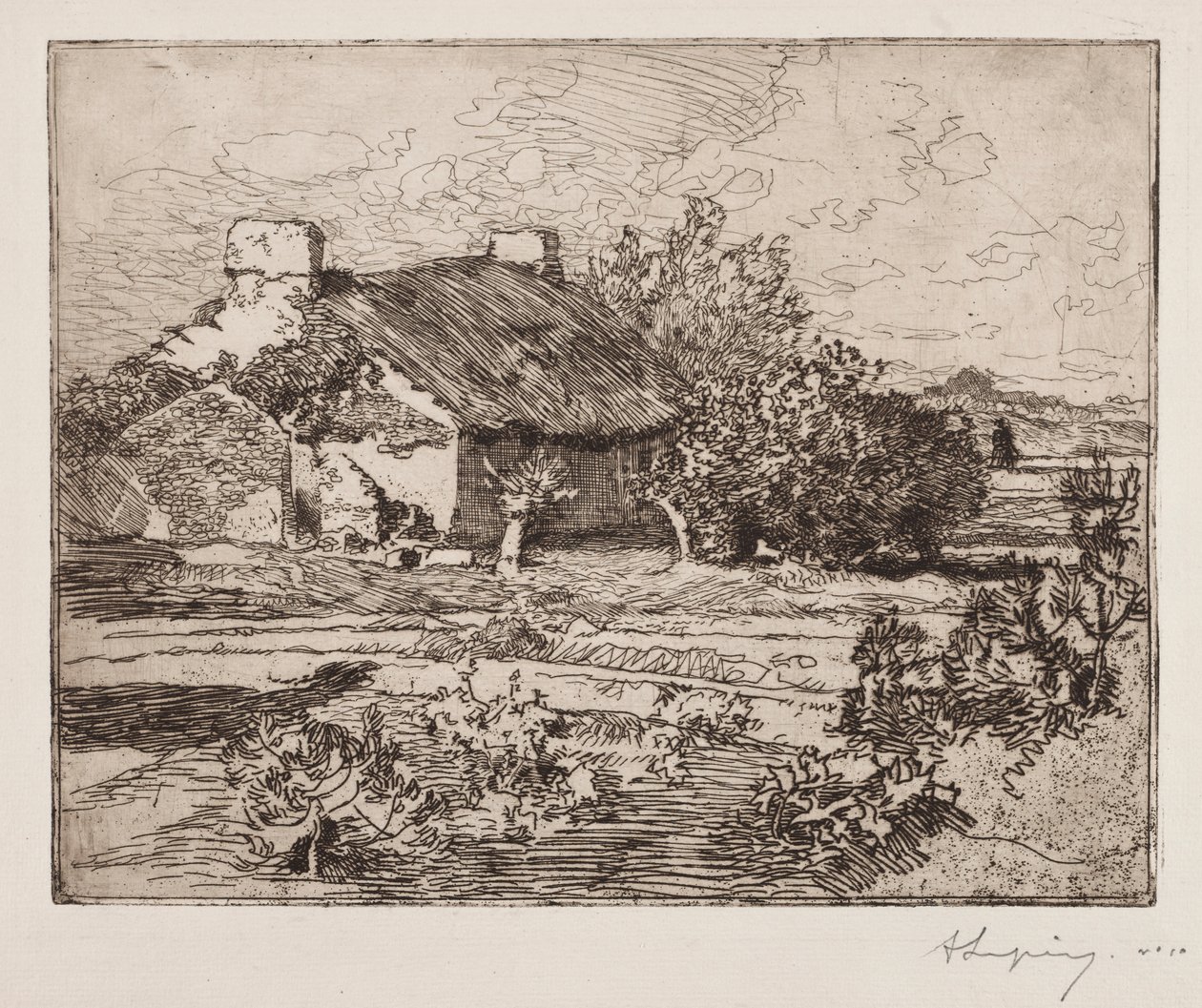 Old Bourrine, House of the Marais, Vendée av Auguste Louis Lepère