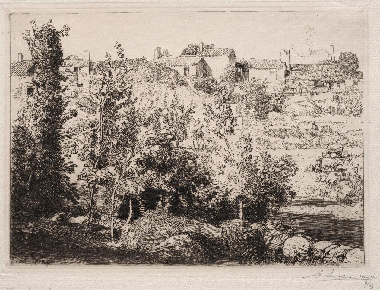 Landsbyen Meule, 1907. av Auguste Louis Lepère