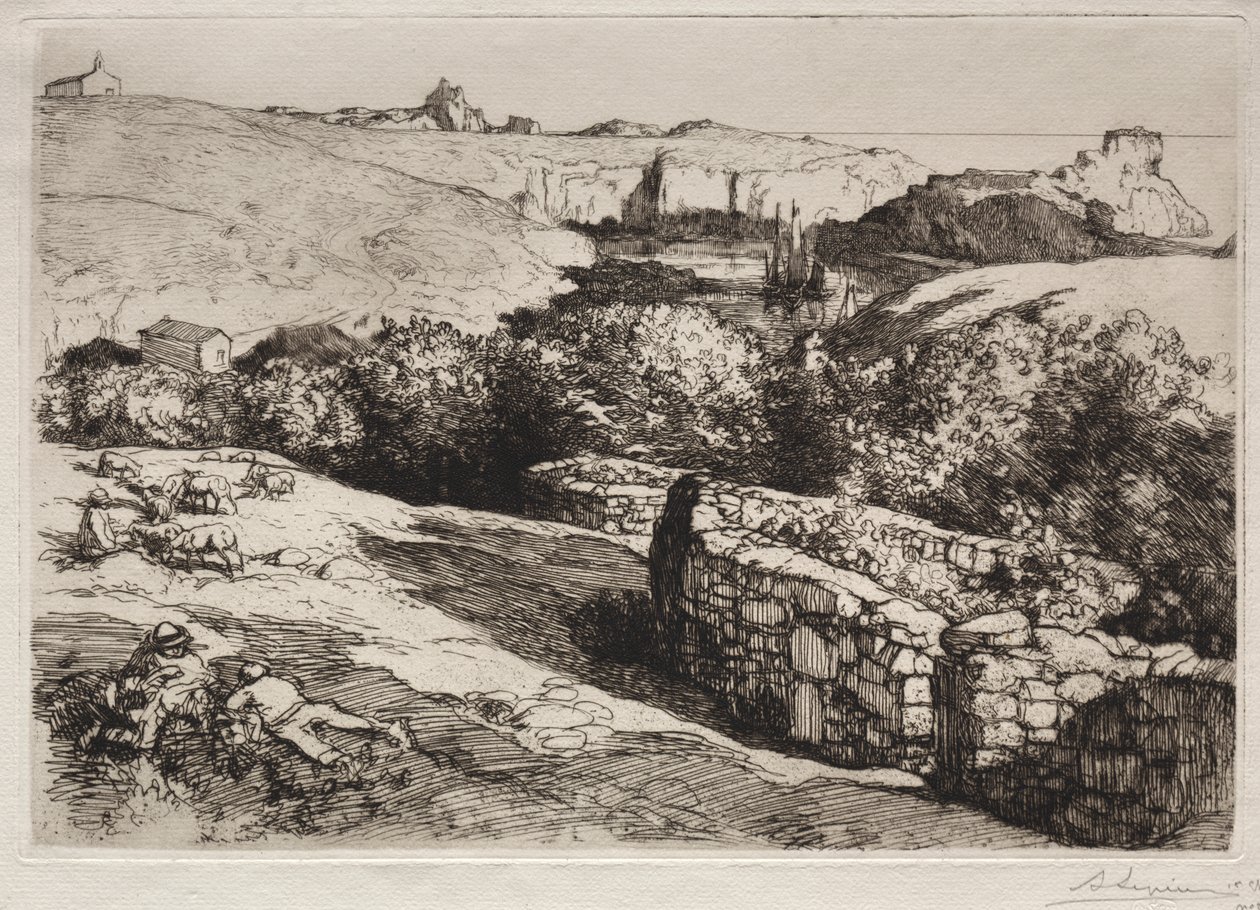 Utsikt over havnen i La Meule av Auguste Louis Lepère