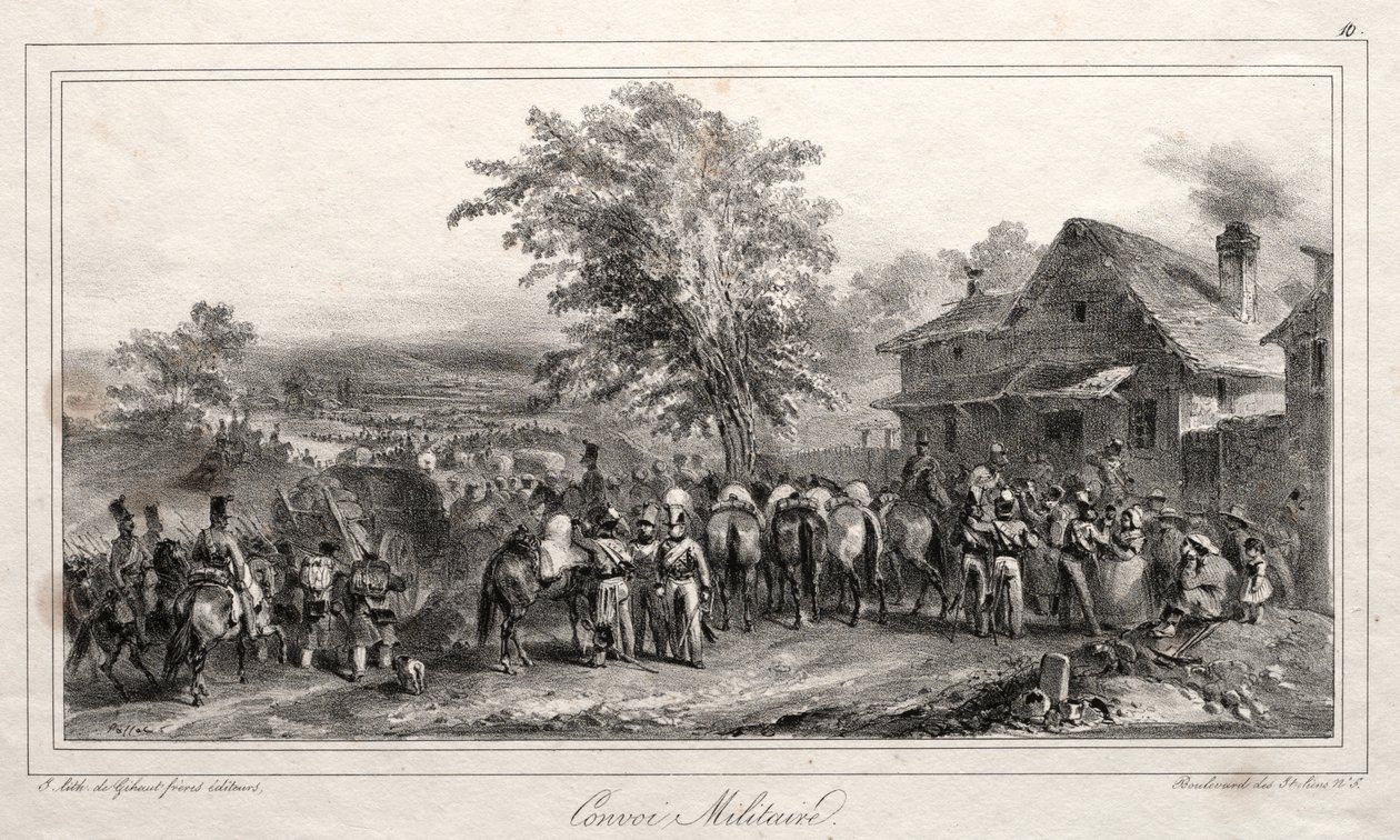 Album for 1831: Militær konvoi av Auguste Raffet