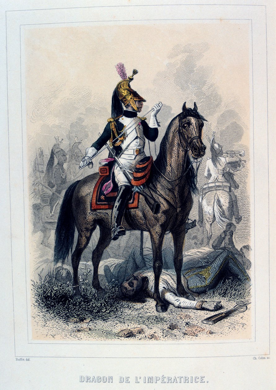 Dragon de LImperatice, Light Dragoons, 1859. av Auguste Raffet