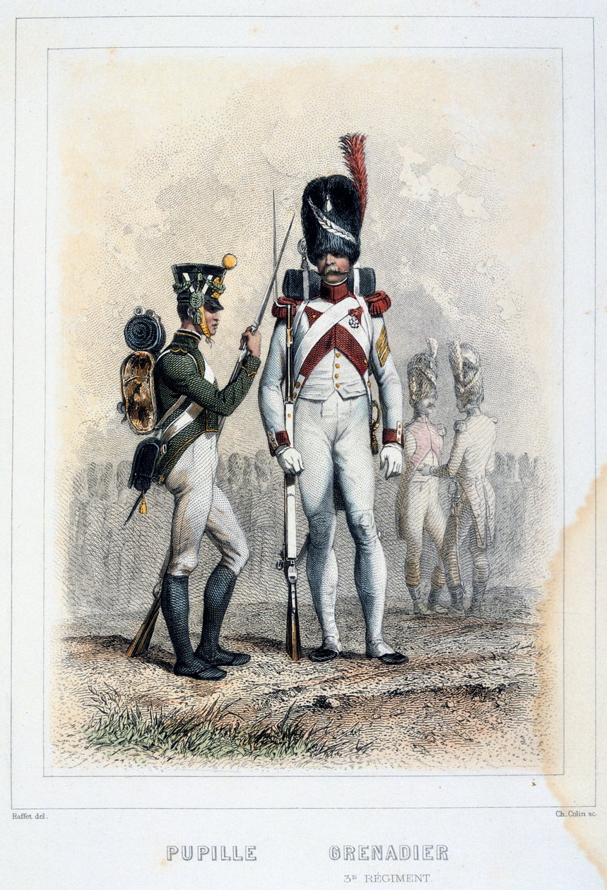 Grenader og elev av 3. regiment, 1859. av Auguste Raffet