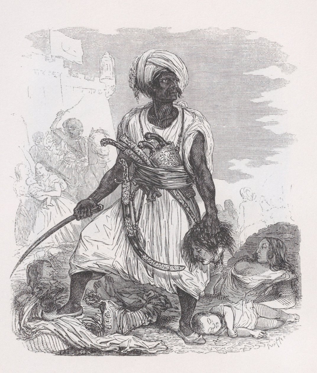 Psara fra The Complete Works of Béranger, 1836. av Auguste Raffet