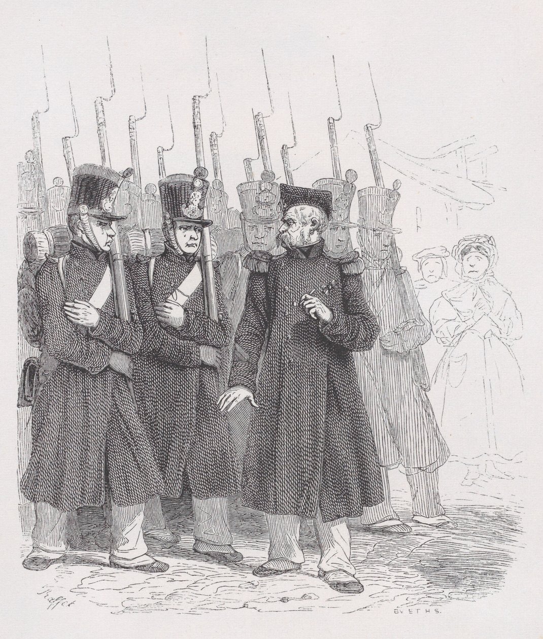 Den gamle korporalen fra The Complete Works of Béranger, 1836. av Auguste Raffet