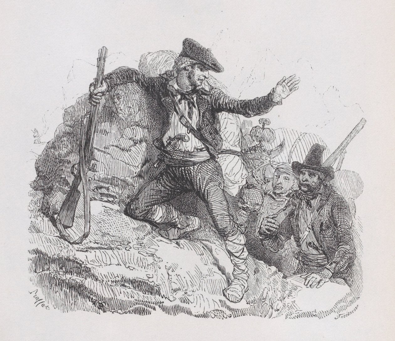 Smuglerne, fra The Complete Works of Béranger, 1836 av Auguste Raffet
