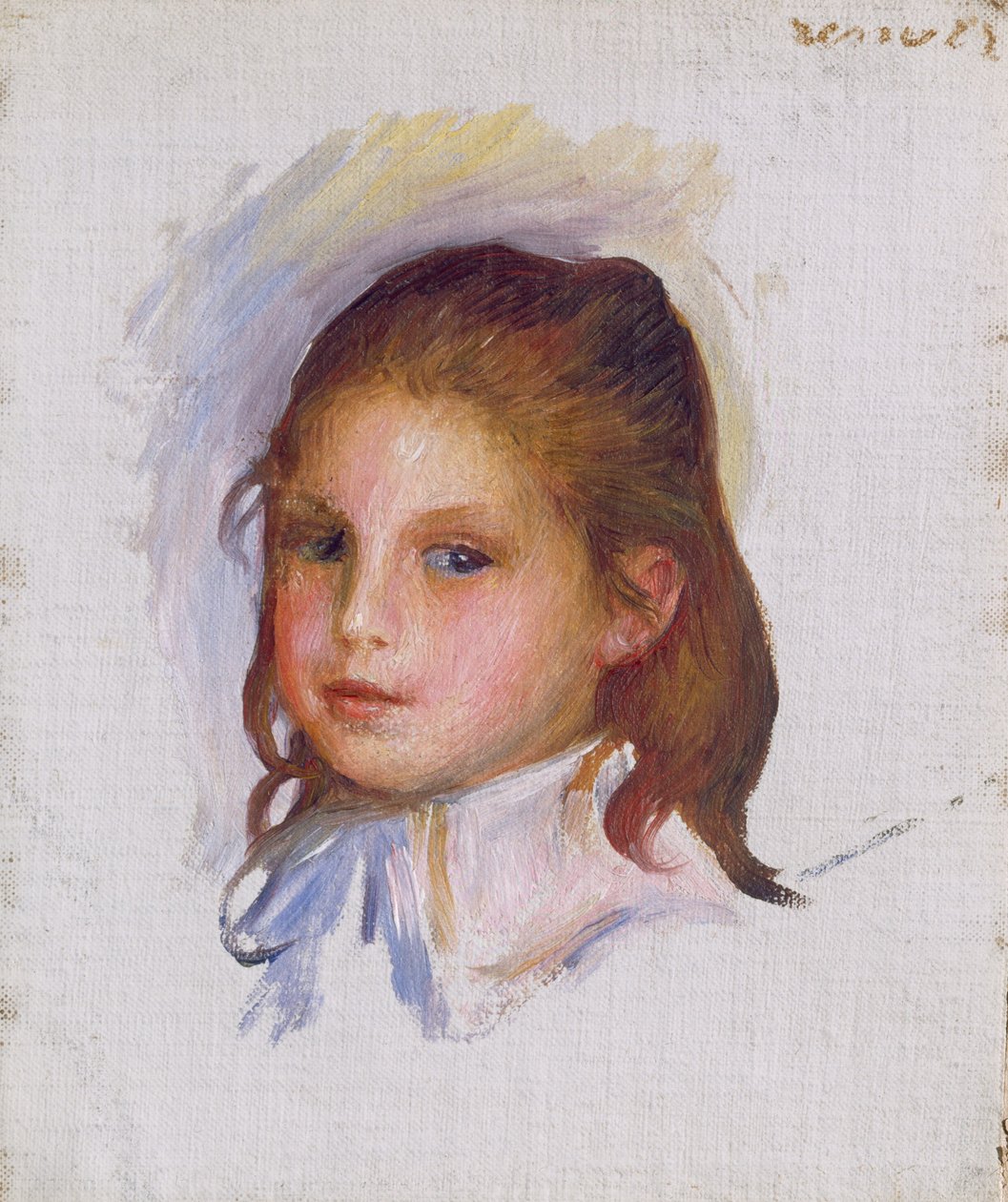 Barn med brunt hår av Auguste Renoir