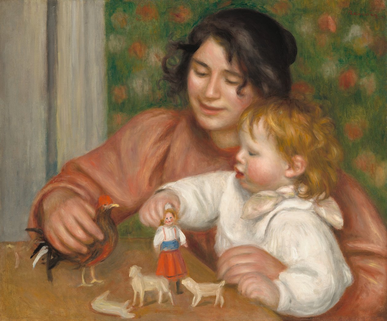 Barn med leker - Gabrielle og kunstnerens sønn, Jean av Auguste Renoir