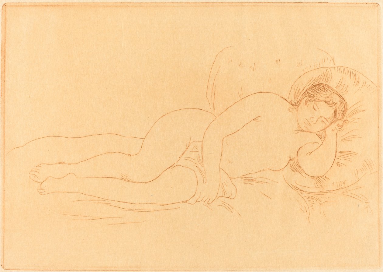 Kvinne naken tilbakelent (Femme nue couchee) av Auguste Renoir