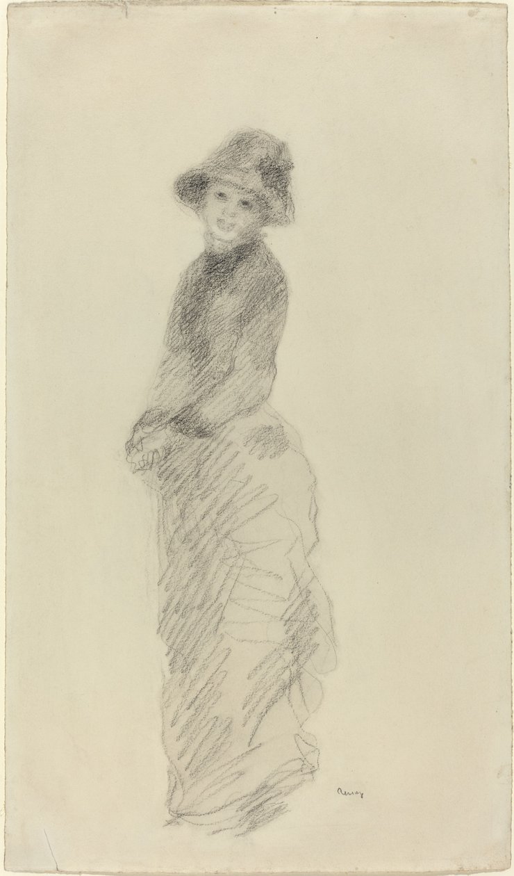 Ung kvinne står av Auguste Renoir
