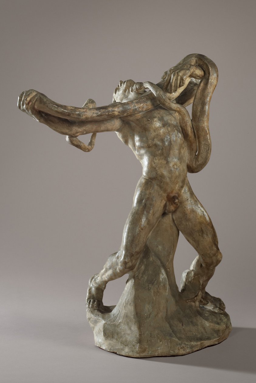 Mann med slange, ca. 1886 av Auguste Rodin