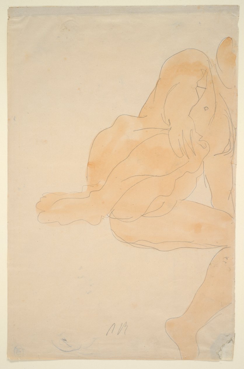 Sittende naken, hevet kne av Auguste Rodin