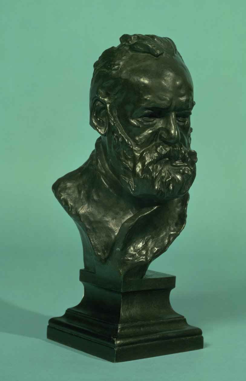 Portretthode av Victor Hugo (1802-85) (bronse) av Auguste Rodin