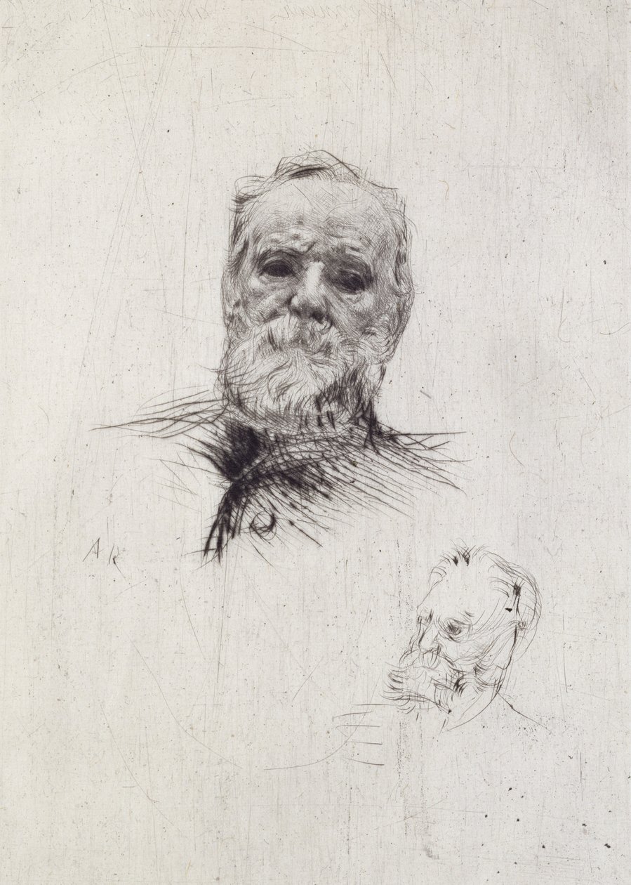 Portrett av Victor Hugo (1802-85) (litho) av Auguste Rodin