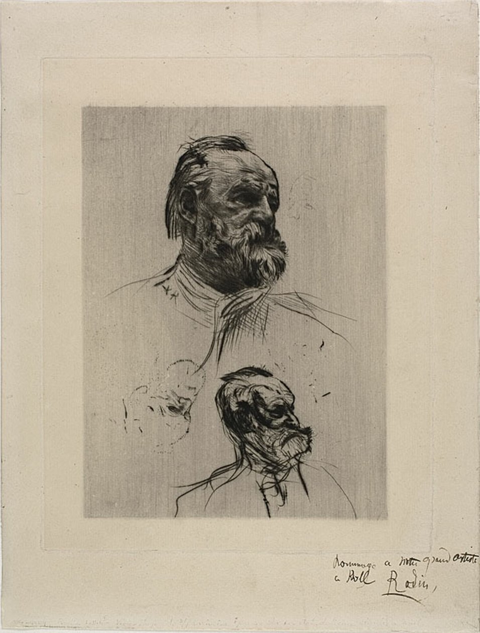 Portrett av Victor Hugo, trekvart visning av Auguste Rodin