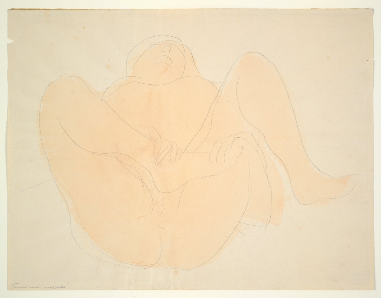 Liggende naken kvinne av Auguste Rodin