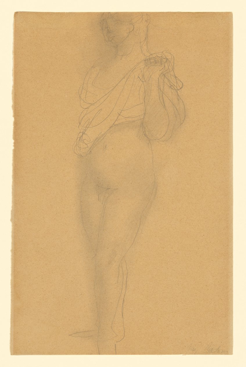 Studie eines Aktes mit Draperie av Auguste Rodin