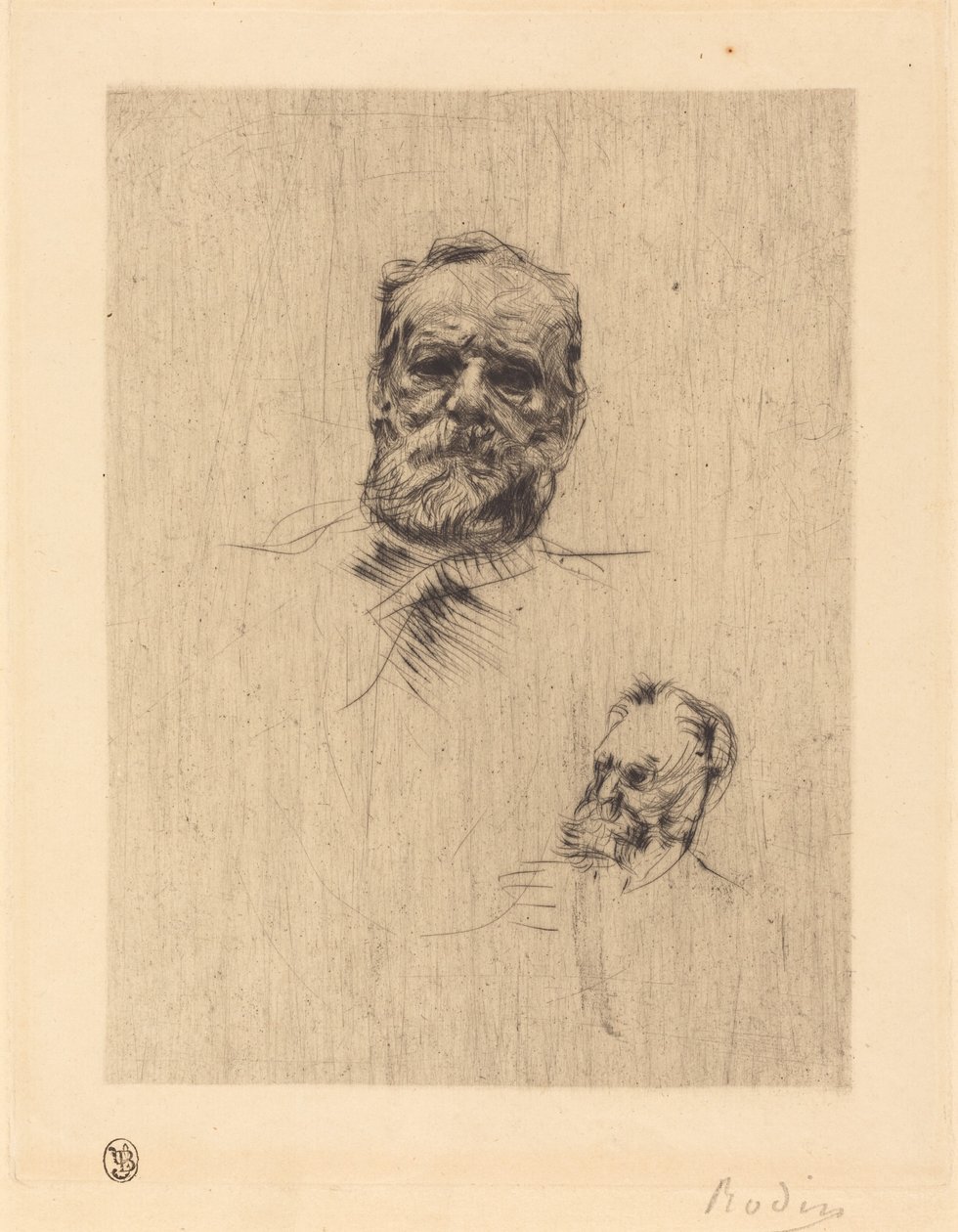 Victor Hugo, en face av Auguste Rodin