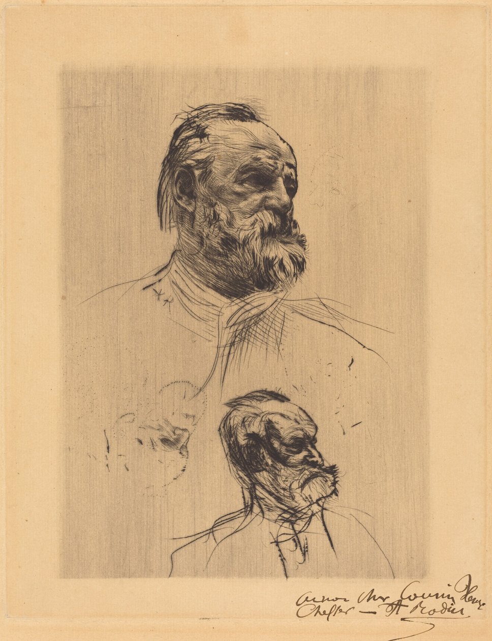 Victor Hugo, trekvartprofil av Auguste Rodin