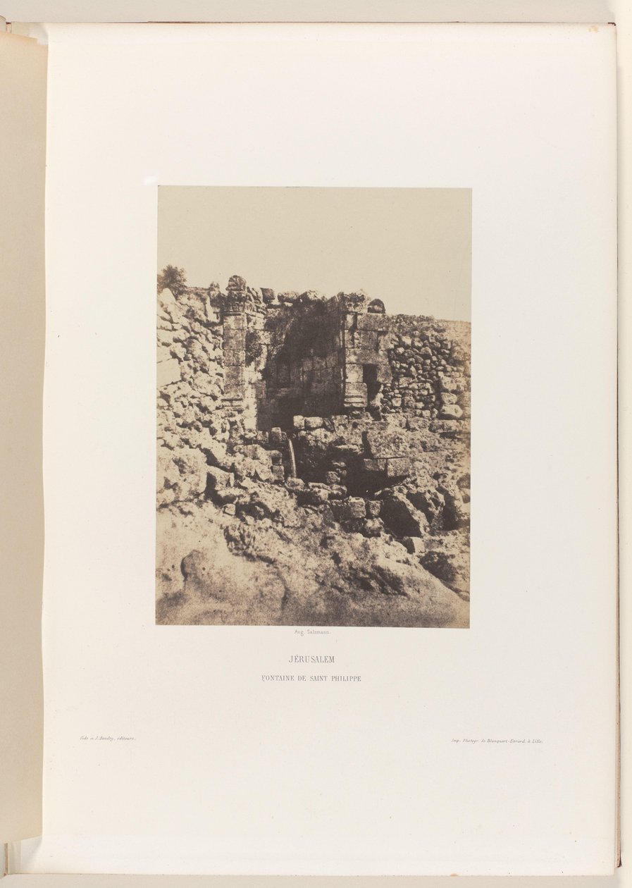 Fontein van Sint-Filippus, Jerusalem Jerusalem. Fontenen Saint Philip (tittel på objekt) av Auguste Salzmann
