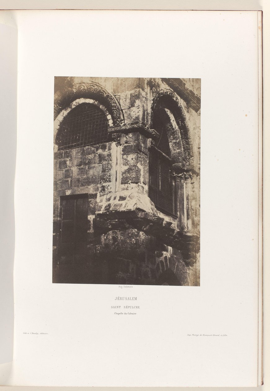Kapel van de Heilig Grafkerk, Jeruzalem Jerusalem. Den hellige grav. Golgata kapell (tittel på objekt) av Auguste Salzmann