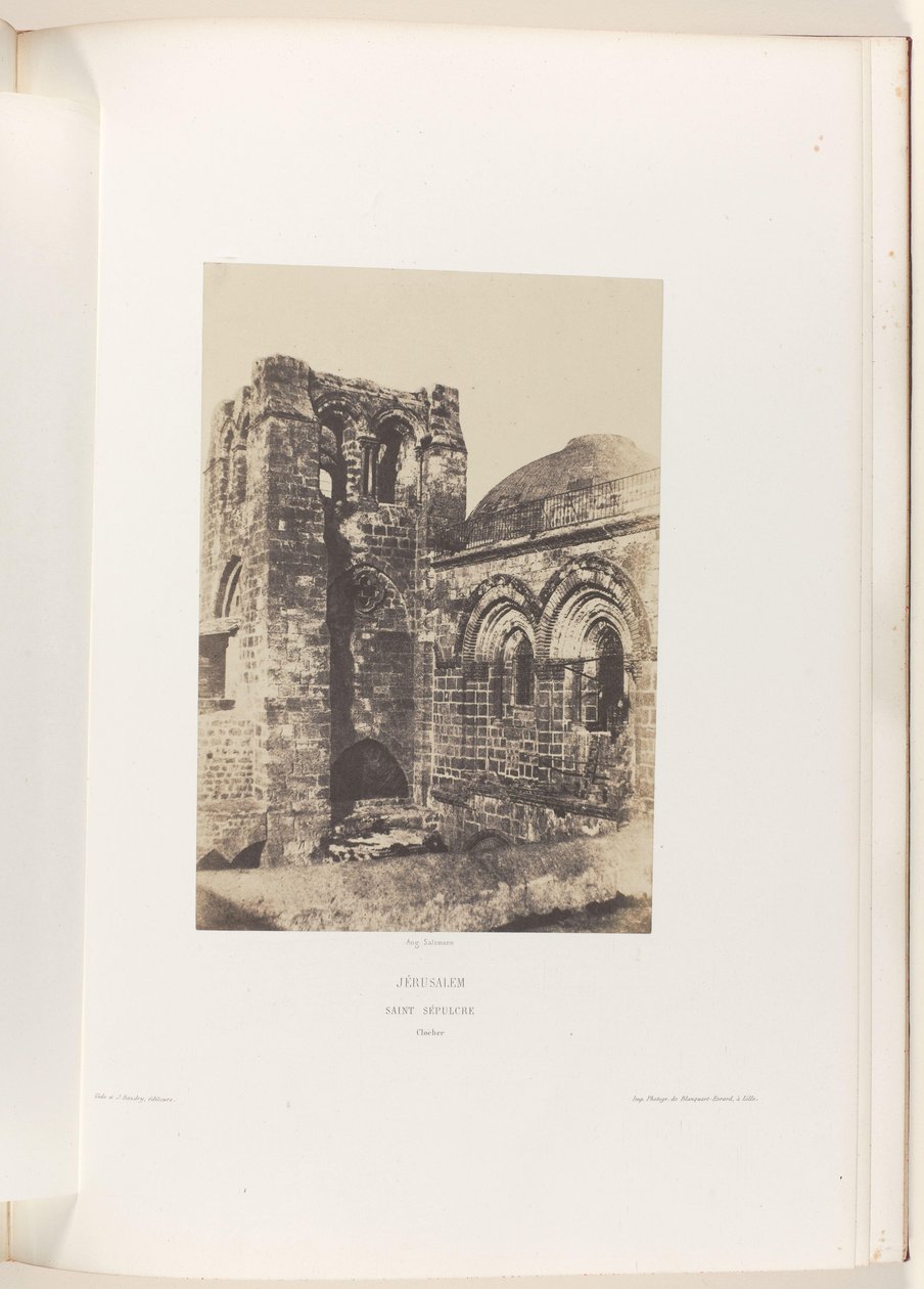 Tårnet til Den hellige gravs kirke i Jerusalem Jerusalem. Den hellige grav. Clocher (tittel på objekt) av Auguste Salzmann