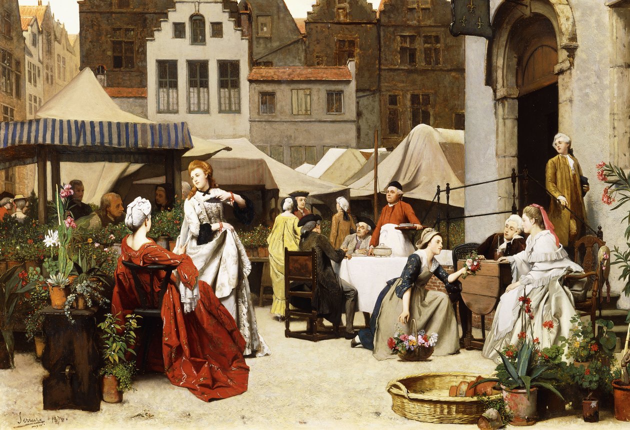 Blomstermarkedet, 1870 av Auguste Serrure
