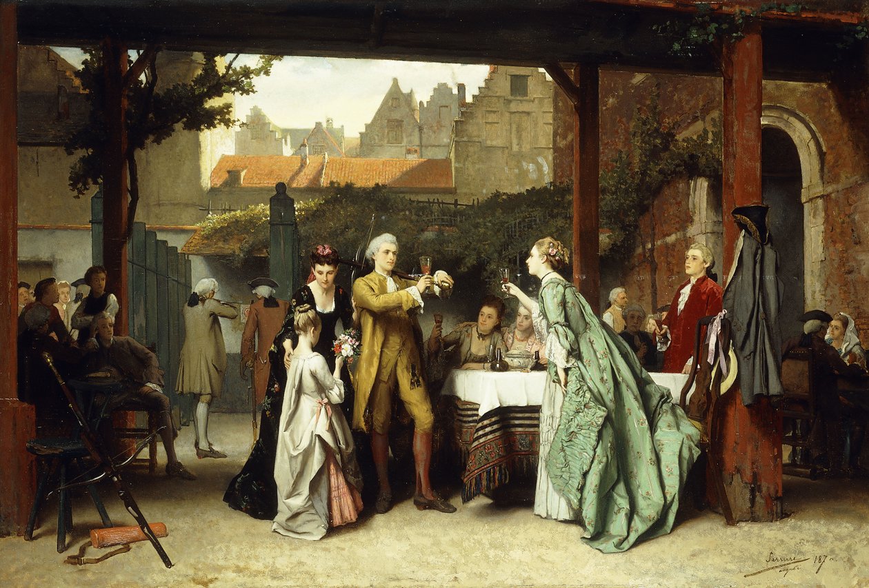 Toasting the Winner, 1870 av Auguste Serrure